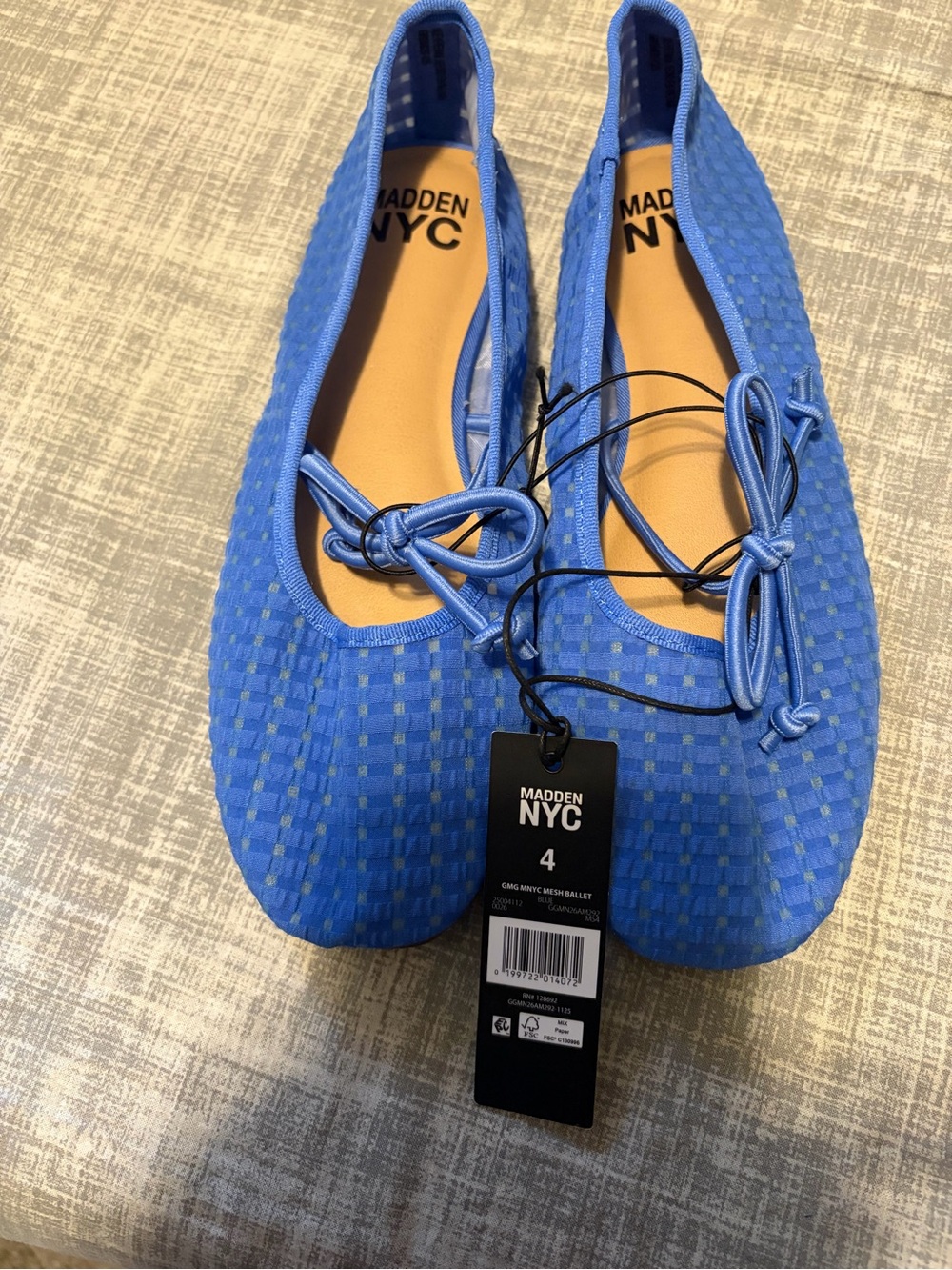 Girls Madden NYC Blue Mesh Ballet Flats
